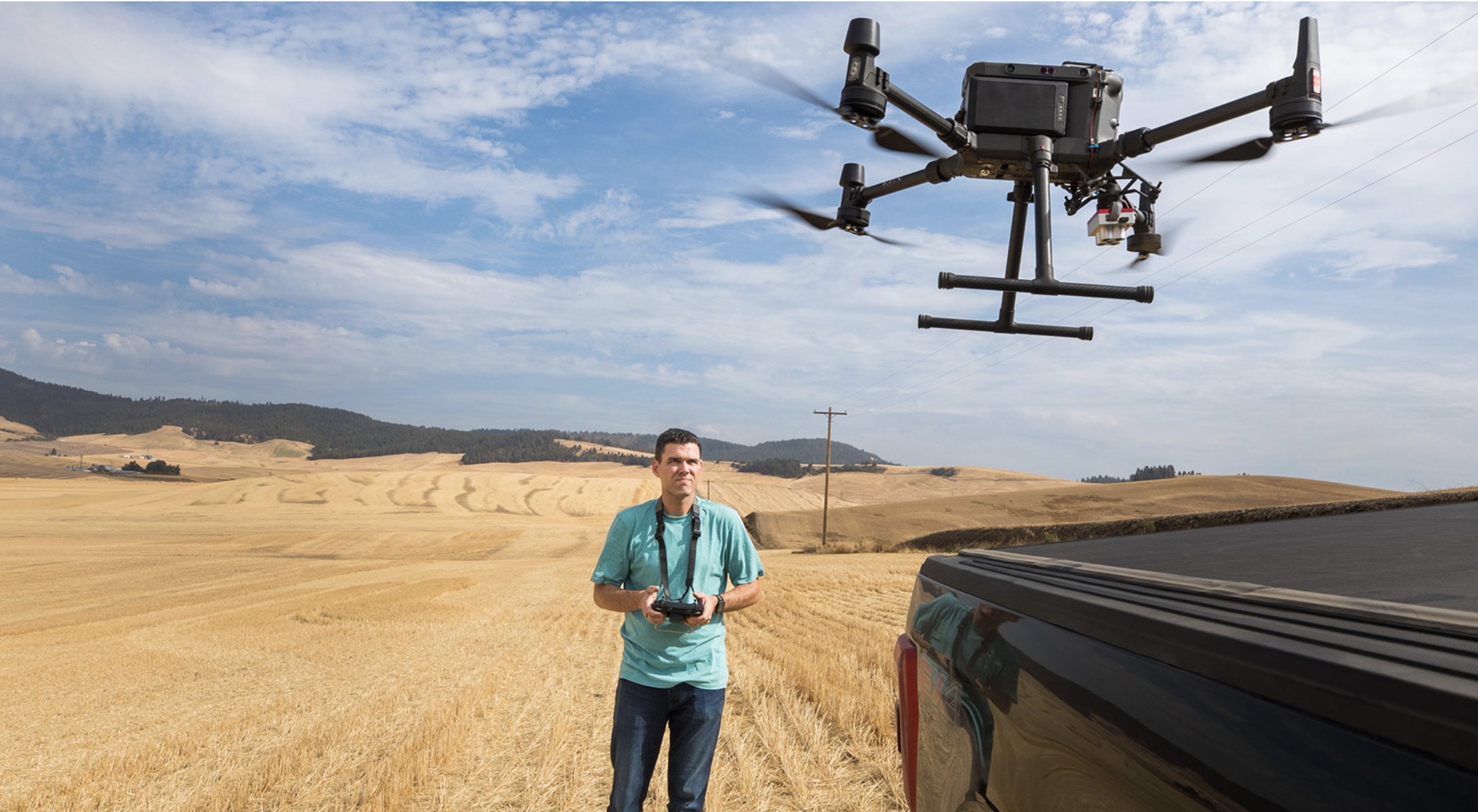 Andrew Nelson using drone