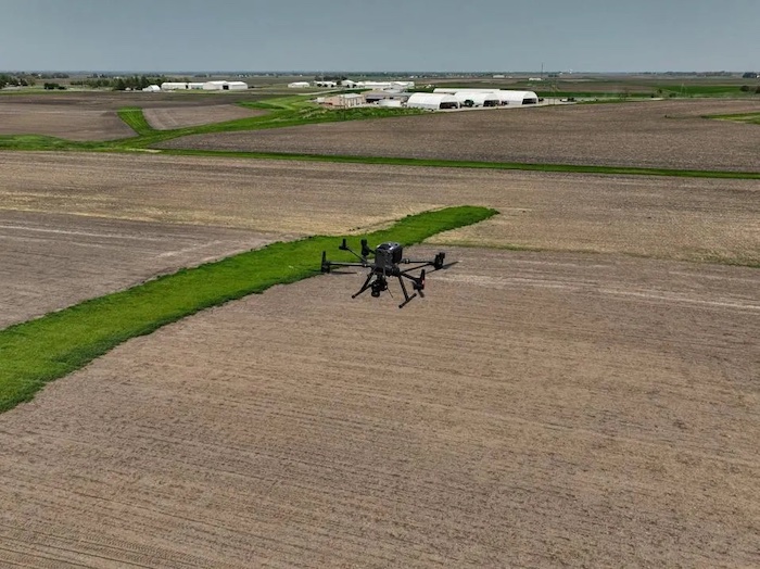 Drone flying over Weeds