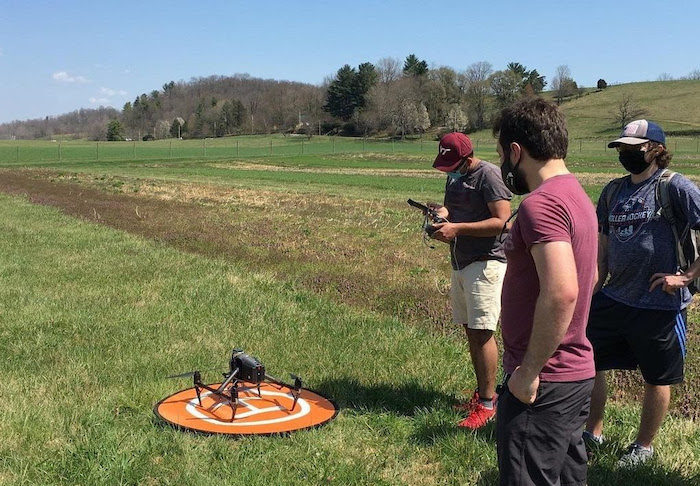 Virginia Tech students use drones in soil moisture research project