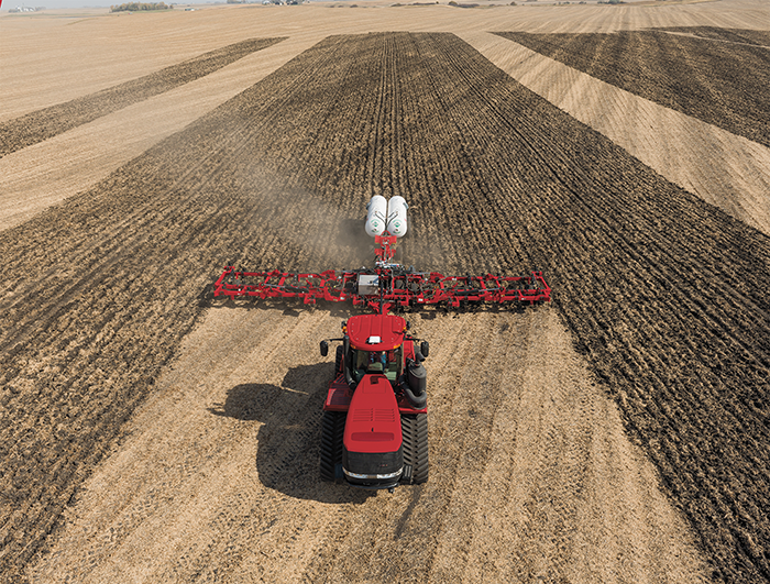 Case IH tractor with guidance