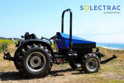 Solectrac e70N electric tractor vineyard